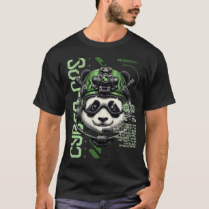 パンダ サイボーグ作戦 - 先進的なサイバネティックパンダ Tシャツ
