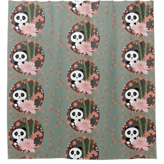 パンダ シャワーカーテン (正面)