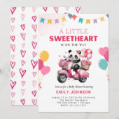 パンダ スイートハート ベイビーシャワー 招待状 (正面/裏面)