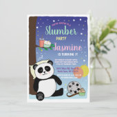 パンダ スリンバーパーティー 誕生日 ティール 映画 ポップコーン 招待状 (スタンド正面)