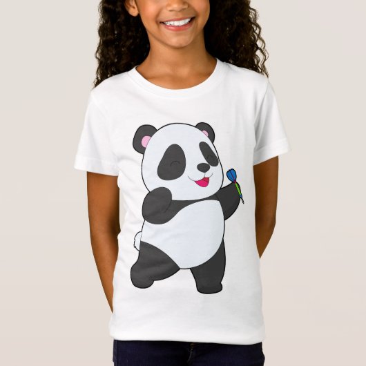パンダ ダーツ ダーツ スポーツ Tシャツ (正面)
