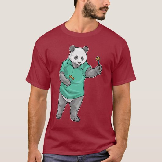 パンダ ダーツ 矢 Tシャツ (正面)