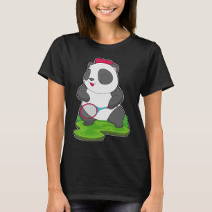 パンダ テニス テニスラケット Tシャツ