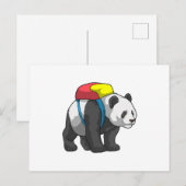 パンダ ハイカーとしてバックパックを背負う ポストカード (正面/裏面)