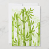 パンダ バンブー テーマ 赤ちゃん 男の子 黒 白 緑 招待状 (裏面)