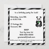 パンダ·バースデー·パーティー 招待状 (裏面)