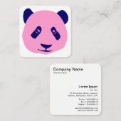 パンダ – ピンクとブルー スクエア名刺 (正面/裏面)