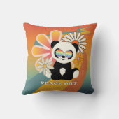 パンダ |ピースアウトカラフル クッション (裏面)