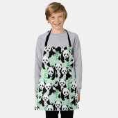 パンダ·ベアーズ·グラフィック エプロン (着用した状態)