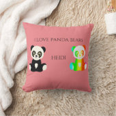 パンダ・ベア・パーソナライズされたネーム・装飾用クッション。 クッション (ブランケット)