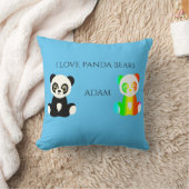パンダ・ベア・パーソナライズされたネーム・装飾用クッション。 クッション (ブランケット)