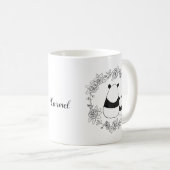 パンダ·ベア·ママとベビーパーソナライズされたの名前 コーヒーマグカップ (正面右)