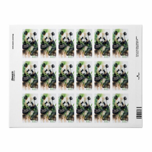 パンダ ラベル (フルシート)
