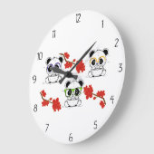 パンダ ラージ壁時計 (傾斜)