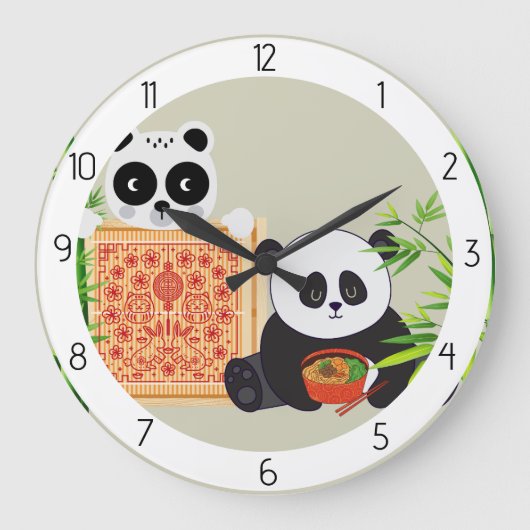 パンダ ラージ壁時計 (正面)