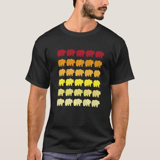 パンダ レトロ アニマル柄 Tシャツ (正面)
