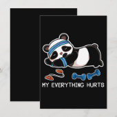 パンダ ワークアウト ジム 私のすべてが痛い 招待状 (正面/裏面)