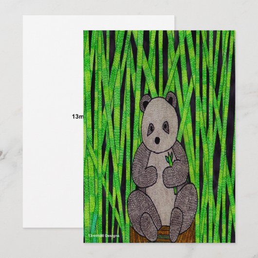 パンダ(独身の) – グリーティングカード シーズンカード (正面/裏面)