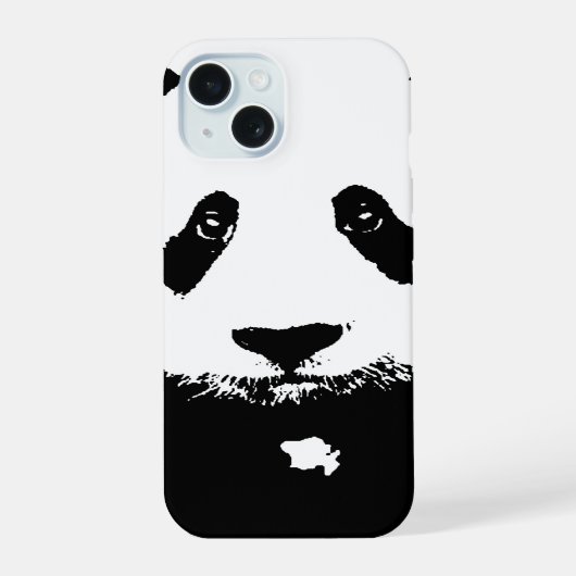 パンダ 白黒 iPhone 15ケース (裏面)