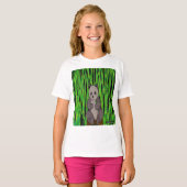 パンダ（白） – ガールズベーシックTシャツ Tシャツ (正面フル)