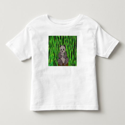 パンダ（白） – 幼児Tシャツ トドラーTシャツ (正面)