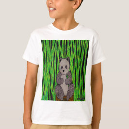 パンダ(白) - 男の子用ベーシックTシャツ Tシャツ