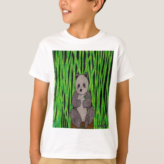 パンダ(白) - 男の子用ベーシックTシャツ Tシャツ (正面)