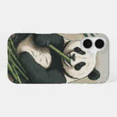 パンダ：竹を食べる芸術ケース iPhone 16ケース (裏面横)