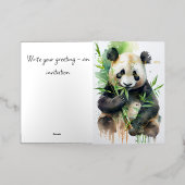 パンダ 箔グリーティングカード (外側レイダウン)