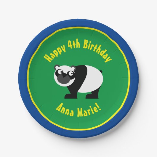 パンダ 紙皿 動物 誕生日 パーティー (正面)