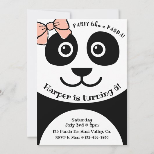 パンダ、誕生日、キッズパーティー、パンダテーマ (正面)