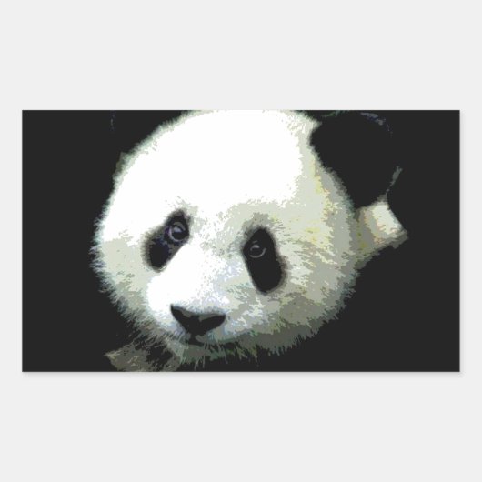 パンダ 長方形シール (正面)