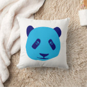 パンダ – 青 クッション (ブランケット)