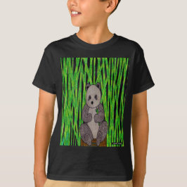 パンダ(鮮やか) - 男の子用ベーシックTシャツ Tシャツ