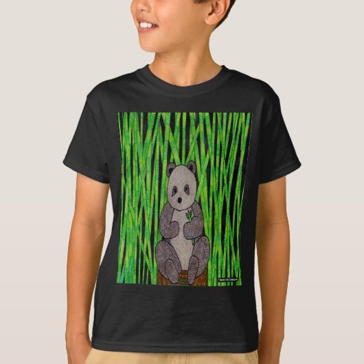 パンダ(鮮やか) - 男の子用ベーシックTシャツ Tシャツ (正面)
