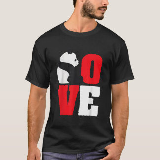 パンダ 黒と白のパンダの愛 Tシャツ