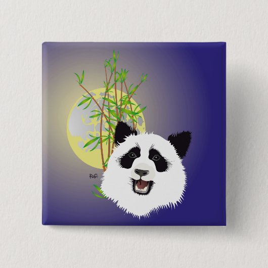 パンダ(Ailuropoda melanoleuca)ボタン 缶バッジ (正面)