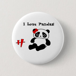 パンダ、h、私はパンダを愛します! -カスタマイズ 缶バッジ