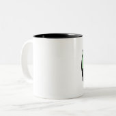パンダ。 seagreen円 ツートーンマグカップ (正面左)