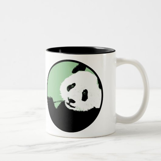 パンダ。 seagreen円 ツートーンマグカップ (右)