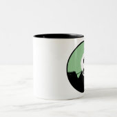 パンダ。 seagreen円 ツートーンマグカップ (中央)