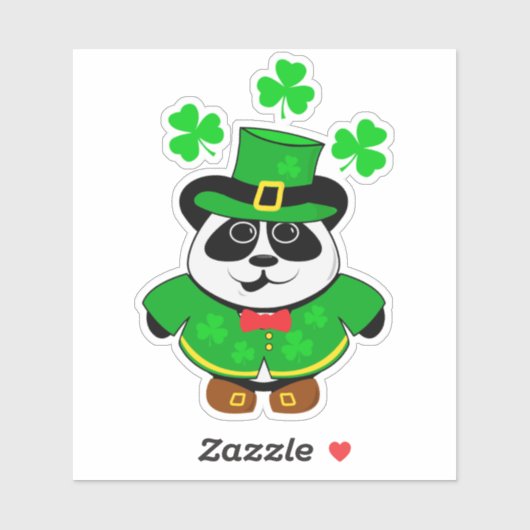 パンダSt patricks dayかわいい動物 シール (シート)