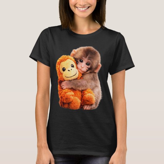 パンチする赤ちゃんのサル Tシャツ (正面)
