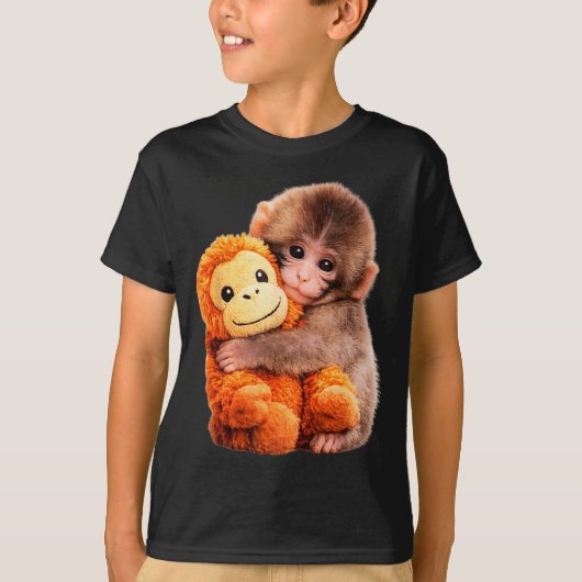 パンチする赤ちゃんのサル Tシャツ (正面)