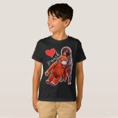 パンチをする赤ちゃん猿のミーム Tシャツ (正面フル)