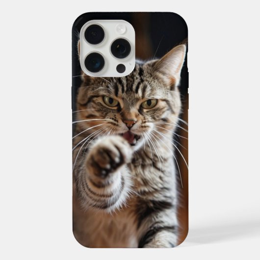 パンチを繰り出すかわいい猫 iPhoneケース (裏面)