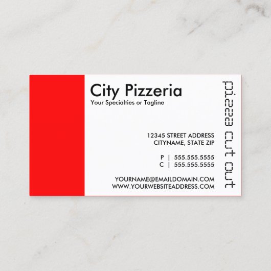 パンチカードを切ったピザ ロイヤリティカード (裏面)