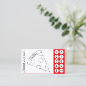 パンチカードを切ったピザ ロイヤリティカード (スタンド正面)