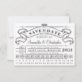 パンチカードヴィンテージチケットバナー日付の保存 セーブザデート (正面)