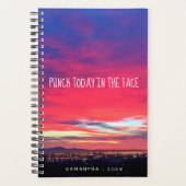 パンチトゥデイで顔ホットピンクハーバーサンライズ プランナー手帳 (正面)